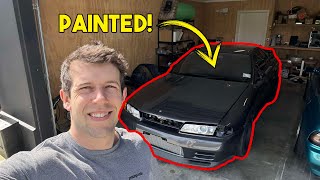 REBUILDING THE WORLDS CHEAPEAST R32 GTR  PT5  CAR IS PAINTED [upl. by Harlie]