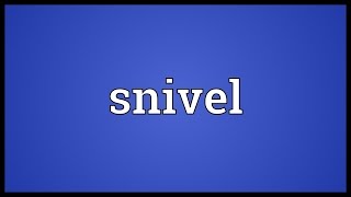 Snivel Meaning [upl. by Akitan10]