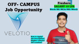 Velotio Recruitment  CTC 10 LPA Software Engineer  Off Campus IT Jobs Software Engineering Jobs [upl. by Aihsak]