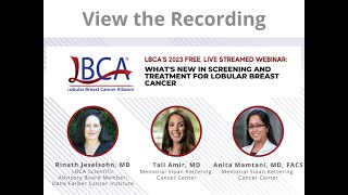 Whats New in Screening and Treatment for Lobular Breast Cancer [upl. by Vaden]