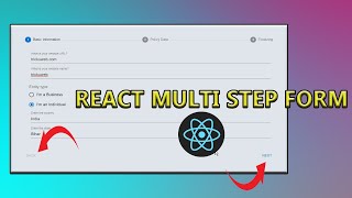 React Multi Step Form  How to create Multi Step Form in React js [upl. by Yoreel273]