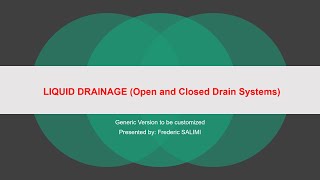 LIQUID DRAINAGE Open and Closed Drain System [upl. by Lustick]