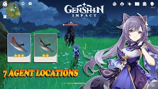 All Agent Locations  How to Get Hunters Sacrificial Knife   Genshin Impact [upl. by Ademla]