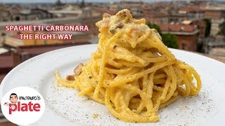 How to Make SPAGHETTI CARBONARA Approved by Romans [upl. by Adnorhs273]