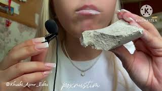 Wet Chalk crunch asmr clay claycrunch chalk chalkeating soup poxrustim [upl. by Farro]