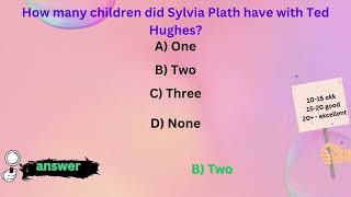 Sylvia Plath mcqs [upl. by Winson466]