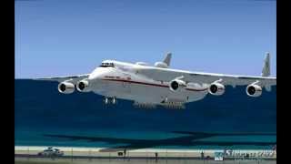 ANTONOV 225 LANDING AT ST MAARTEN PRINCES JULIAN AIRPORT [upl. by Oiramed]