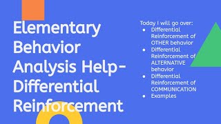 Differential Reinforcement DRO DRA and DRC [upl. by Alad]