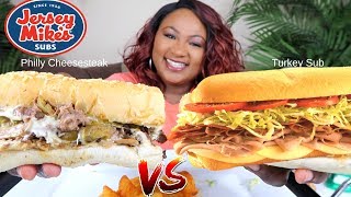 JERSEY MIKES  PHILLY CHEESESTEAK  EATING SHOW [upl. by Aerahs]