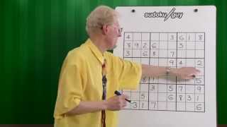 Lesson 5 Learn Sudoku The Effect of 3 Numbers in a row or column within a Block [upl. by Issiah562]