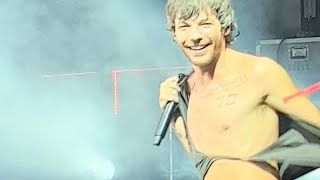 Louis Tomlinson Faith in the Future World Tour fans rip shirt off Louis  Austin Texas July 7th 2023 [upl. by Veda]