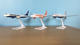 Premier Planes EasyJet A31920 Ryanair 737 1200 Scale and British Airways 757 1250 Scale Review [upl. by Annaihs]