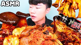 Mukbang ASMR SPICY MUSHROOMS MUKBANGRECIPE 불닭 마라 버섯모듬 먹방 WITH FIRE SAUCE EATING SOUNDS [upl. by Dowdell]