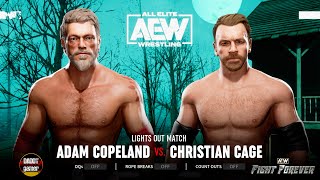 Adam Copeland vs Christian Cage  Lights Out Match  AEW Fight Forever Gameplay [upl. by Josephson]