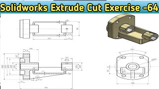 solidworks Drawing tutorial Extrude cut Command [upl. by Inacana]