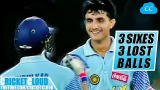 Sourav Gangulys 3 SIXES  3 LOST BALLS  MUST WATCH [upl. by Nedmac944]