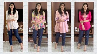 Stylish kurta’s for jeans for women with belly fat n lower heavy bodyAmazon kurti haulRamya [upl. by Orferd]