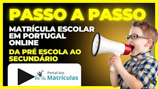 Como fazer MatrículaRematrícula e Transferência Escolar Online  Estudar em Portugal [upl. by Yvor]