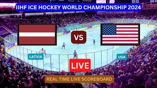 Latvia Vs USA LIVE Score UPDATE Today Ice Hockey 2024 IIHF World Championship Match May 21 2024 [upl. by Elvah]