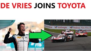 DE VRIES JOINS TOYOTA FREE SEAT AT CADILLAC WEC News RoundUp [upl. by Varney]