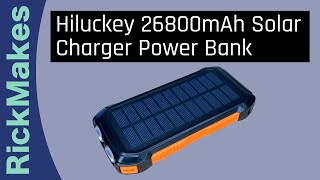 Hiluckey 26800mAh Solar Charger Power Bank [upl. by Enitnemelc]