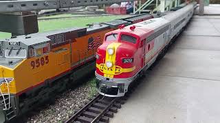 Jackies Fahrtag 452024 Great Outdoor GScale Layout EMD Locos Dash9 Union Pacific Santa Fe [upl. by Hanikahs]