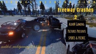 Freeway Crashes2 beamngdrive beamngcontent luxurycars beamngcrashes sportsvehicle sportscar [upl. by Wescott509]