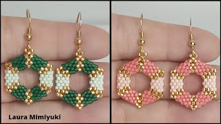 Hexágono 3D miyuki  Peyote hexagonal [upl. by Etnelav]