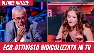 ECO ATTIVISTA RIDICOLIZZATA IN DIRETTA TV NON RISPONDE A NESSUNA DOMANDA [upl. by Aihsyt]