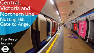 London Underground First Person Journey  Notting Hill Gate to Angel [upl. by Helm66]