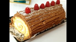 Bûche très facile et inratable bûche Noël roulé [upl. by Toolis]