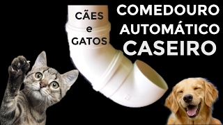 COMEDOURO AUTOMATICO CASEIRO DE TUBO PVC PARA CACHORRO E GATO COMO FAZER COMEDERO CASERO DE PERROS [upl. by Natsyrk]