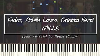 Fedez Achille Lauro Orietta Berti  MILLE piano tutorial [upl. by Ellyn]