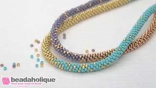 How to Make the Long Beaded Kumihimo Necklace Kit Abridged Version [upl. by Einalem]