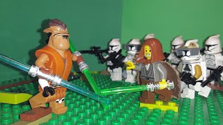 Pong Krell vs Jedi Bob and Clone Troopers LEGO Stop motion [upl. by Ellohcin]