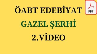 Gazel Şerhi  2 Video [upl. by Amabelle]