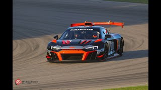 Audi R8 LMS GT2  loud V10 Sound Engine Warm Up Track Action  Sachsenring [upl. by Micky949]