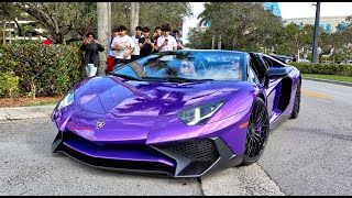 Supercars Arriving  Lamborghini Aventador SV Bugatti Chiron Ferrari SF90  Supercar Saturdays [upl. by Arat]