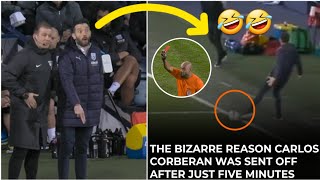 😳🤣 WEST BROM MANAGER CARLOS CORBERANS RED CARD VS SOUTHAMPTON  1st ever in history [upl. by Close6]