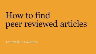 How to find peer reviewed articles new version [upl. by Eek472]