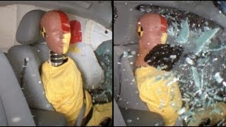 CRASH TEST AUTO Sideimpact Crash Test Demonstrating The Benefits of side airbags [upl. by Atsirc]