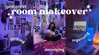 AESTHETIC ROOM MAKEOVER thrifting furniture decorating amp organizing pinterestinspired [upl. by Alel359]