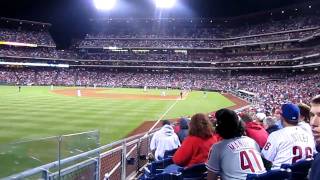 Crowd at Phillies Mets game reacts to news of Osama bin Ladens death May 1 2011 [upl. by Enrica]