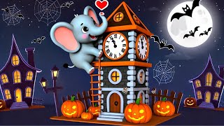 Halloween Hickory Dickory Dock Elephant  Kids Halloween Music  Kids Song amp Nursery Rhymes [upl. by Keyes]