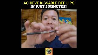 HOW TO RED AND KISSABLE LIPS IN JUST 5 MINUTES [upl. by Takeo]