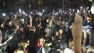 Fans honor Liam Payne former One Direction member at New York City vigil [upl. by Ruthi]