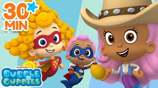 Bubble Guppies Superhero amp Wild West Scenes Songs amp Games 🦸‍♀️🤠 30 Minutes  Bubble Guppies [upl. by Jilli]