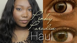 Pinky Paradise Contact Lens Review  Circle lens Haul [upl. by Alekehs]