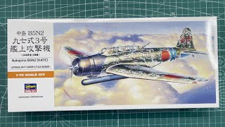 Hasegawa Nakajima B5N2 Kate 172 Scale Model Aircraft [upl. by Schnurr]