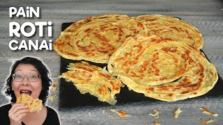 ROTI CANAI  Délicieux pain feuilleté  Similaire à Roti Prata  Paratha [upl. by Caines]